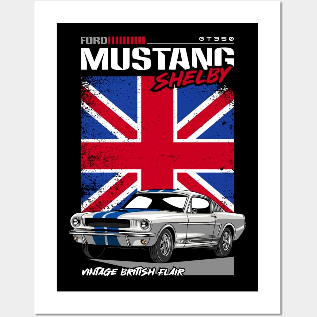 Vintage V8 GT350 Car Wall Art by milatees